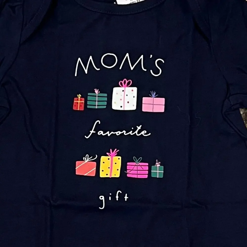 **NWT GAP Baby Red & Navy W/Christmas Graphic Bodysuit & Red Leggings -
